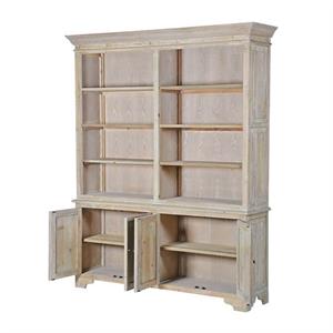 Eclectic Chipping Double Bookcase with Cupboards